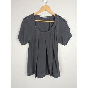 Bill Tornade Silk Gray Top Designer Contemporary Small